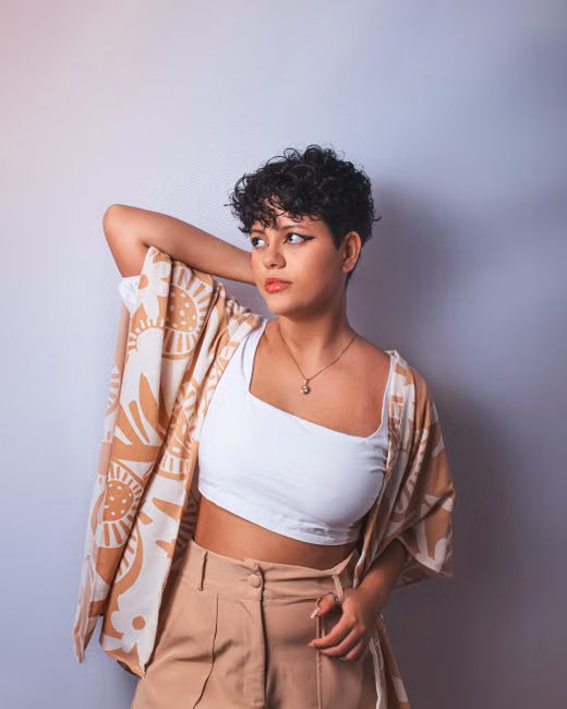 Cropped Bege Estampado
