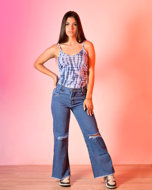 Saia Jeans Longa